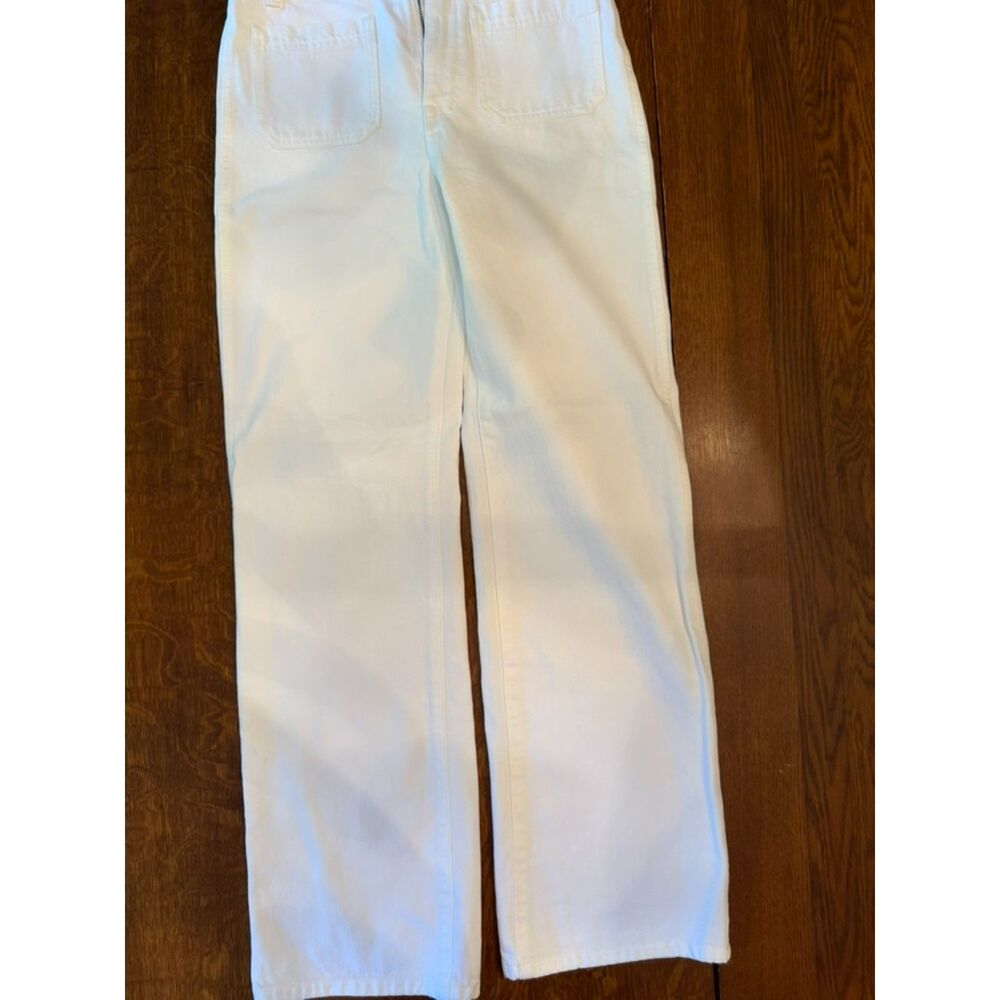 NWT Madewell The Cleo Straight Jean White High Rise Size 26 Cropped Wide Leg